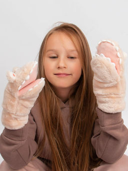 Варежки детские меховые Kim Lin