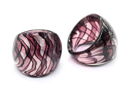 Стеклянное кольцо модель 4 цв.сиреневый Радуга камня