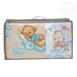 Баиньки Набор для новорожденных Баиньки/Борта:6шт; Подушка:1 шт-40*60; Наволочка(клапан):1шт.-40*60; Простыня на резинке:1шт.-120*60; Одеяло:1шт.-110*90; Пододеяльник:1шт.-110*90 Набор в кроватку (бязь) - Артпостелька фото 8