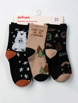Pelican 3шт. в упаковке BEGL3313(3) носки для мальчиков
