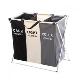 Складная корзина для белья с тремя отделениями