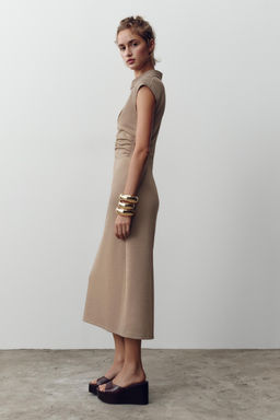 MIDI POLO COLLAR DRESS - Zara фото 11