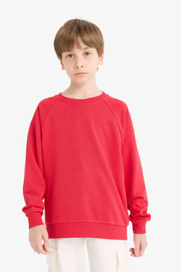 Bisiklet Yaka Basic D_z Okul Sweatshirt Erkek _ocuk - Defacto фото 3