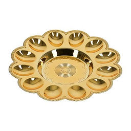 Блюдо пластиковое для кулича и 12 яиц "Праздничное", 23 см, золото MARMITON /24