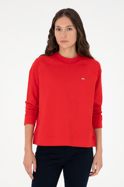 Женский красный свитшот Неожиданная скидка в корзине