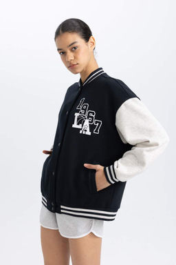 DeFactoFit Толстый кардиган-бомбер с воротником-бомбером оверсайз и карманами фото 7