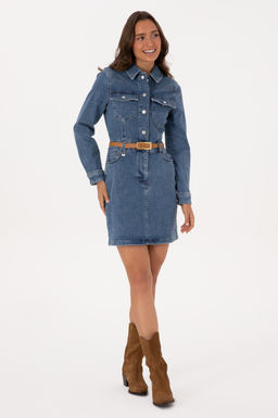Kad_n Mavi Jean Elbise