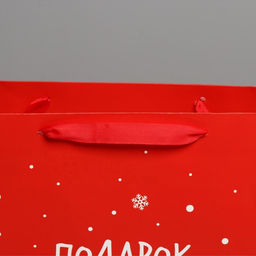 Пакет подарочный новогодний ламинированный Подарок от Деда Мороза, L 31?40?11.5 см