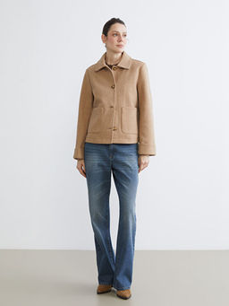 G?mlek Yaka Kad?n Ka?e Ceket