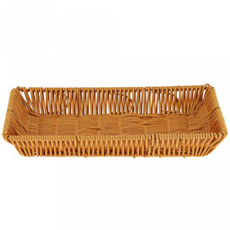 Корзина-сухарница плетеная Кондитер 27х17см h3,8см, полипропилен, медовый, металлический каркас, форма прямоугольная (Китай) - Домашняя мода фото 2