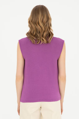 Женская фиолетовая футболка с круглым вырезом Неожиданная скидка в корзине - U.s. polo assn фото 5