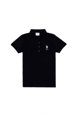 Черная базовая футболка для девочки - U.s. polo assn фото 4