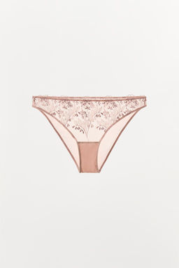 FLORAL EMBROIDERED TULLE BRIEFS - Zara фото 4