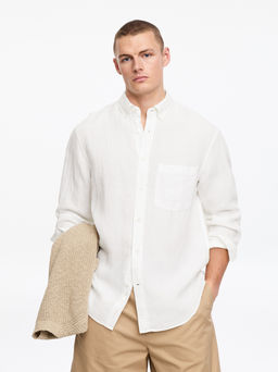 Camisa de lino holgada - H&m фото 5