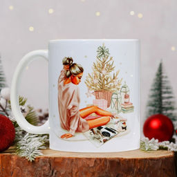 Кружка керамическая новогодняя «Нежность», 320 мл
