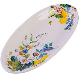 60156 Блюдо сервировочное 28,2х14,5х3,5см Лесные ягоды с лимонами доломит LR (х24)