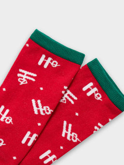 Цена за 5 пар! Носки детские красные с новогодним узором - Mark formelle фото 4
