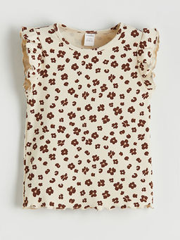 ?i?ek Desenli K?z ?ocuk Bluz ve Tayt