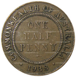 1/2 пенни 1938 года Австралия