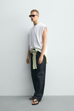 CAMISETA TANK RELAXED FIT TEXTO / Blanco