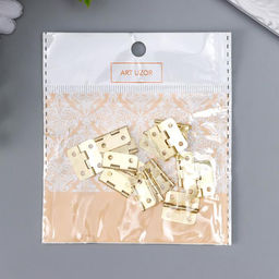 Цена за 4 шт. Петля для шкатулки (ключницы), металл, с закругленными углами, набор 15 шт., 1.7×1.9 см