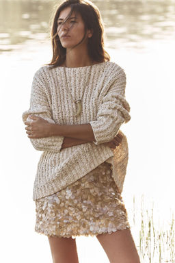 CONTRAST KNIT SWEATER