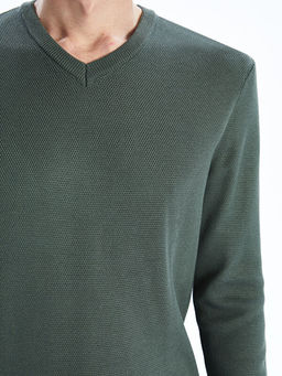 V Yaka Uzun Kollu Erkek Triko Kazak