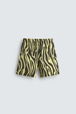 ANIMAL PRINT LONG SWIMMING TRUNKS - Zara фото 9