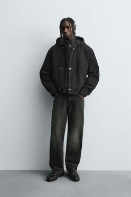 HOODED JACKET WITH FIREMAN CLASP