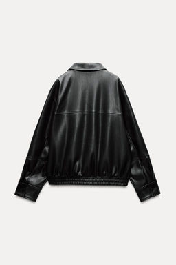 LEATHER EFFECT BOMBER JACKET - Zara фото 5