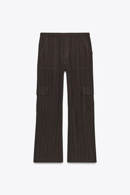STRIPED FLOWING CARGO TROUSERS - Zara фото 2