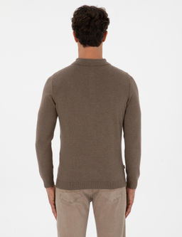 Vizon Melanj Slim Fit Polo Yaka Basic Triko Kazak - Pierre cardin фото 5