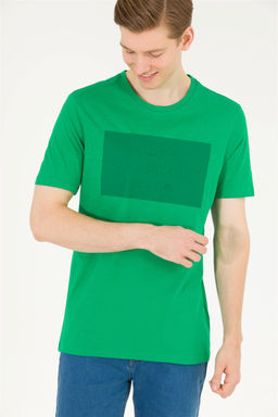 Мужская зеленая футболка с круглым вырезом - U.s. polo assn фото 11
