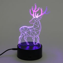 Цена за 2 шт. Светильник ночник "3D-Олень" на пластиковой подставке, с включателем USB