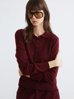 Polo Yaka Kad?n Triko Kazak