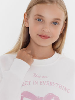 Свитшот для девочек белый с печатью - Mark formelle фото 5