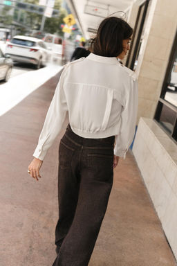 SHORT SHIRT WITH SHOULDER TABS - Zara фото 11