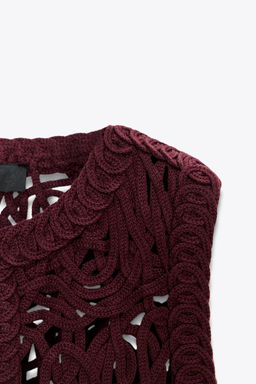 FRINGED MACRAME WAISTCOAT - Zara фото 8