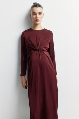 MAMA Vestido de saten drapeado con detalle de nudo - H&m фото 2