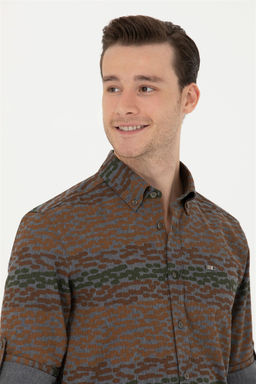 Мужская рубашка антрацитового цвета с длинным рукавом - U.s. polo assn фото 2