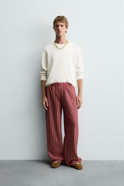 STRIPED RELAXED FIT TROUSERS