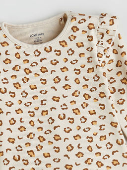 Bisiklet Yaka Bask?l? K?z Bebek Pijama Tak?m?