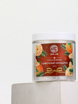 Соль для ванны с ароматом сливочного мандарина, 200 г, URAL LAB