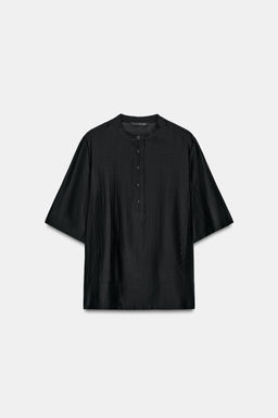 BLUSA FLUIDA MANGA CORTA ZW COLLECTION / Negro - Zara фото 5