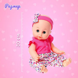 Пупс функциональный «Саша», пьёт, писает, с аксессуарами, цвет розовый