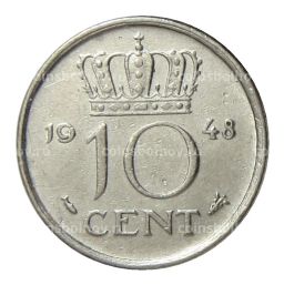 10 центов 1948 года Нидерланды