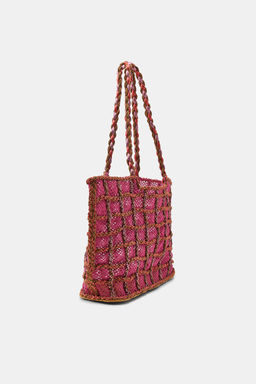 MAXI BOLSO COMBINADO TRENZADO / Fucsia - Zara фото 4