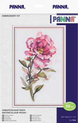 Набор для вышивания PANNA C-7364 Акварельный пион 19.5 х 29 см