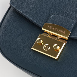 Сумка женская мессенджер TEXTURA на клапане, 23×6×15 см, синяя