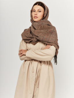 в составе ШЕРСТЬ и КАШЕМИР Большой, мягкий, теплый однотонный двусторонний палантин. - Tantino фото 5